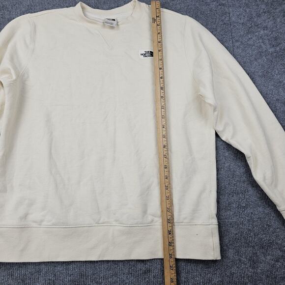 The North Face Sweatshirt Womens Large Cream Crewneck Neutral Outdoor Layering - Picture 3 of 6
